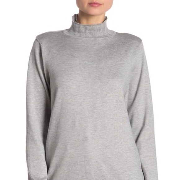Scalloped Trim Long Sleeve Turtleneck Sweater - Picture 1 of 6